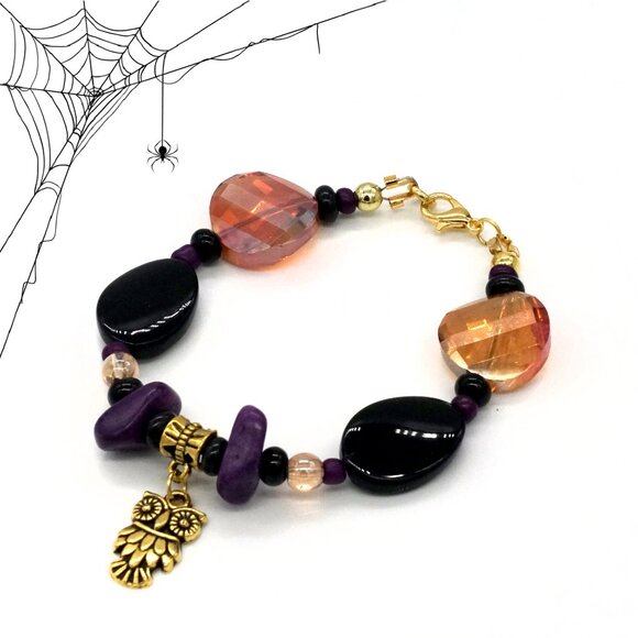 My Bead Emporium Jewelry - Halloween theme with Owl charm.